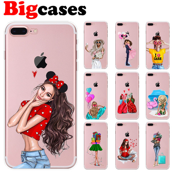 For iphone 7 8 6 6S Plus X XS Max XR 5 5S SE Case Cover Soft TPU Silicone Sexy Girl Phone Shell