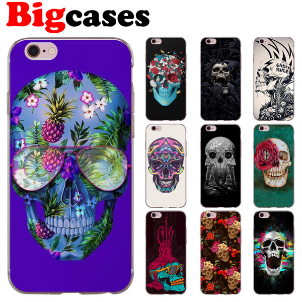 For iphone 7 8 6 6S Plus X XS Max XR 5 5S SE Case Cover Soft TPU Silicone Glasses Skull Phone Shell