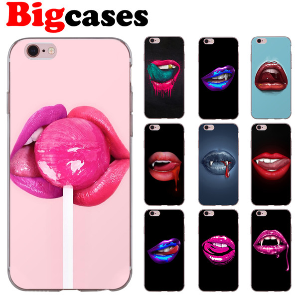 For iphone 7 8 6 6S Plus X XS Max XR 5 5S SE Case Cover Soft TPU Silicone Sexy Lips Phone Shell