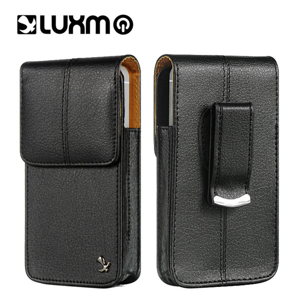 LUXMO Leather Holster Clip Waist Pouch Universal Belt Bag for iPhone 5 SE LG ZTE Nokia Moto Luxury Waistband Phone Vertical Case