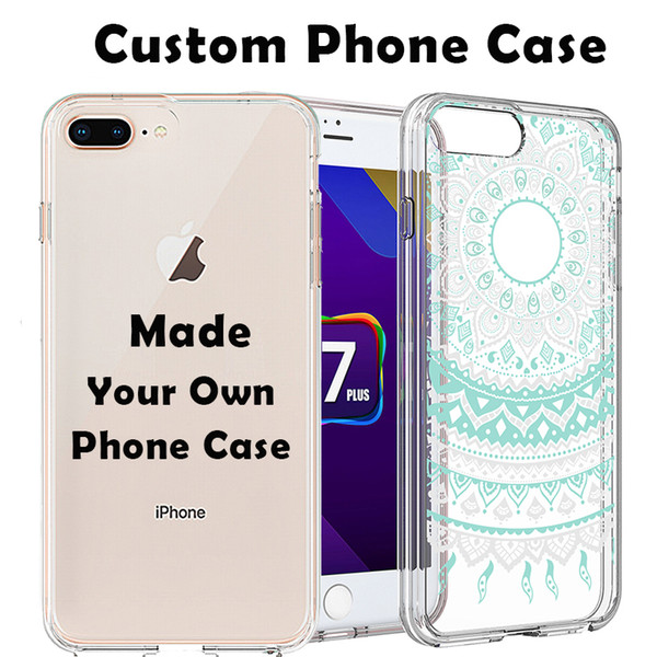 Custom Own Phone Case DIY Print Personalised Design Create Acrylic Hard Cover Soft Bumper Transparent Customize for iPhone X 8 7 Plus