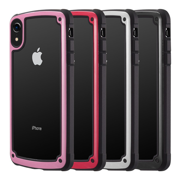 For iPhone XR Xs 8 Dual Protective Soft TPU Hybird Case with 2 Frame and Tempered Glass Back Cover for iPhone Xs Max