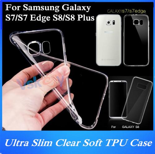 20Pcs Ultra Slim Clear Soft TPU Case For Samsung Galaxy S7 Edge S3 S4 S5 S6 Edge S8 Plus Transparent Silicon Back Cover