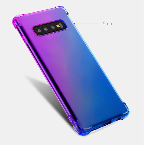 20pcs airbag gradient color silicone case for samsung galaxy note 8 note 9 m10 m20 funda carcasa coque hoesje tpu cover kryt tok etui