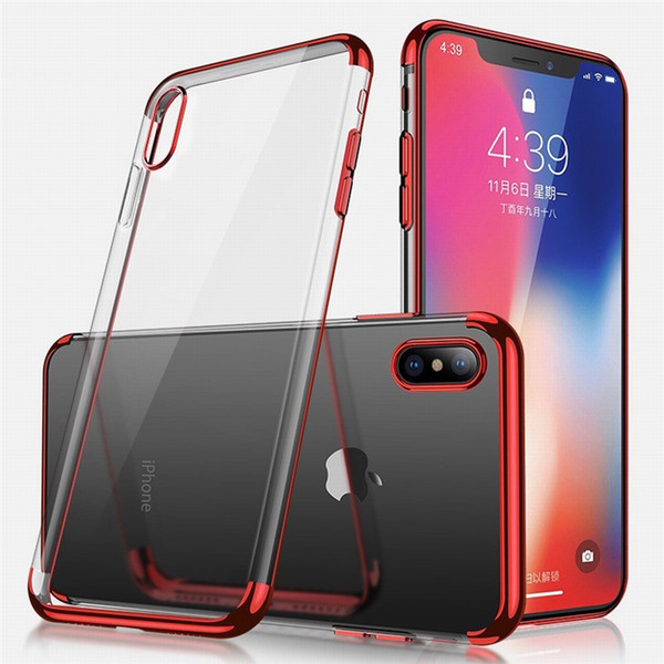 Soft TPU case for iphone xs max case ultrathin transparent plating shining cover for iPhone xr xs Mixed silicon cases