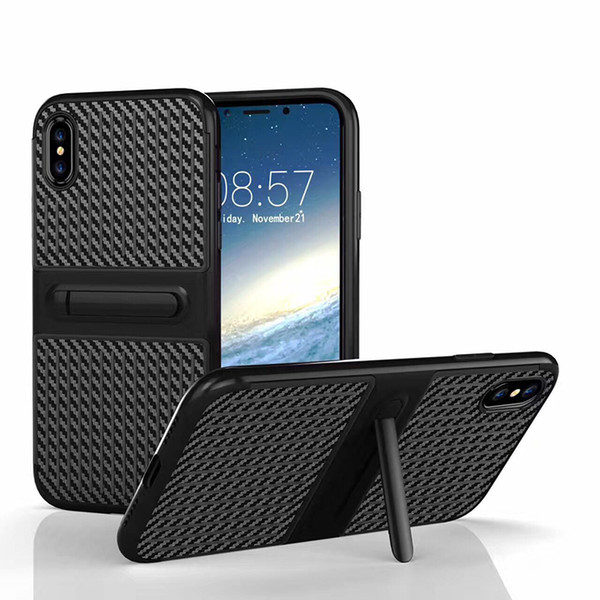 For iPhone 8 Plus iPhone X Samsung S8 Plus 2in1 Anti-Fall Protection Shockproof Cellphone Support Armor Hard TPU Cellphone Cases with Retail