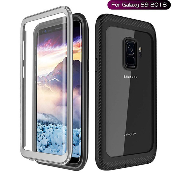 Cases for Samsung Galaxy S8 S9 Plus Shockproof Clear Bumper Case Cover Full-Body Rugged Case with Built-in Screen Protector