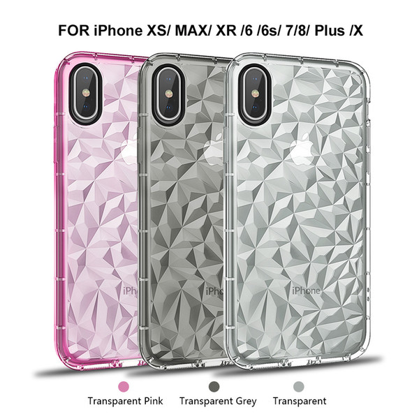 Diamond Texture Case iPhone XS MAX XR 6 6s 7 8 Plus XSoft Phone Cover for iPhone 7 Luxury Transparent Case Ultra Thin Coque