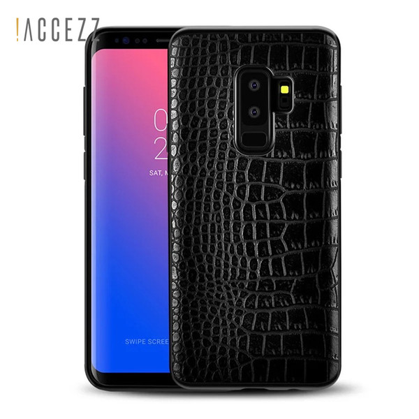 !ACCEZZ Retro Crocodile Snake Pattern Case For Samsung S8 S9 Plus Note8 Print PU Leather Soft Luxury Phone Back Cover