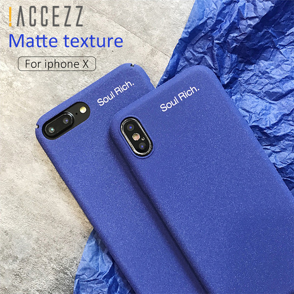 !ACCEZZ Luxury Matte Full Protective Back Cover Case For iphone X 8 7 Plus Fashion Phone Bussiness Shell Fundas Coque Capa