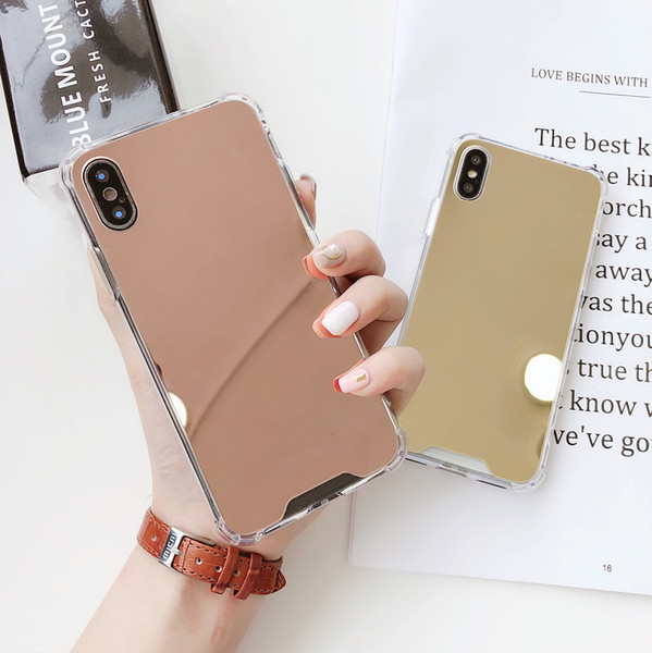 Mirror Anti Shock TPU Phone Case Full Protective Back Cover for iPhone XR XS Max XS X 8 7 6 Plus