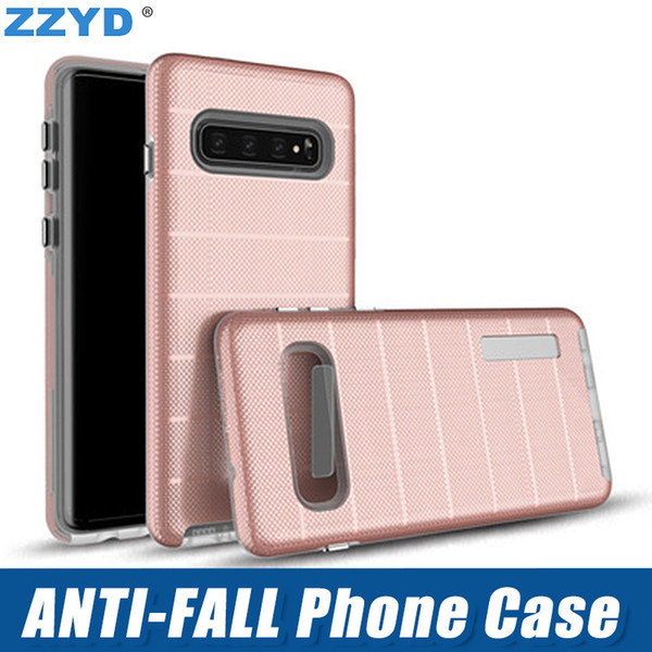 Anti Fall Stripe Phone Case TPU PC Protect Cover for iphone xs max x xr 8 7 6s 6 plus Samsung s10 note