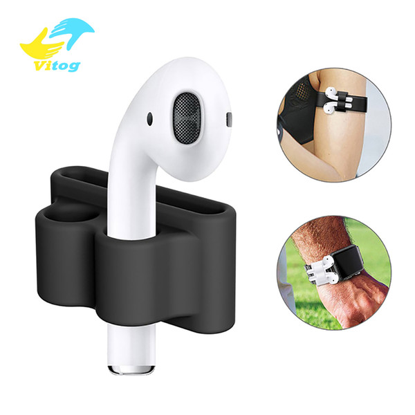 Anti-lost Silicone Holder earphone case for AirPods Holder Portable Anti-lost Strap Silicone Case for Apple Airpods Accessories