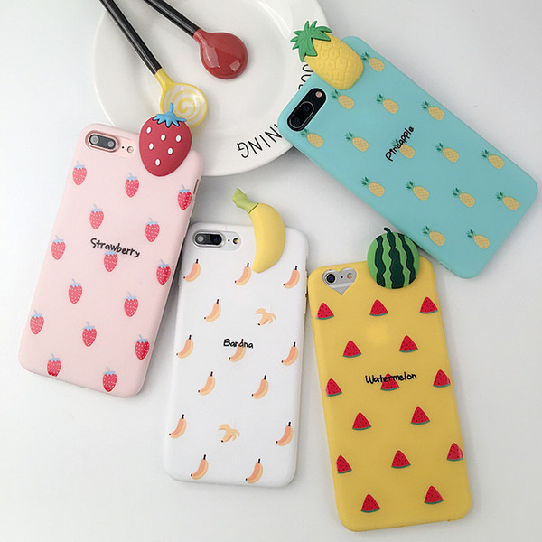 Little fresh fruit Creatived All-inclusive Soft Shell Protective Cover for Women Case for iphone6 6s 7plus X XSMAX XR