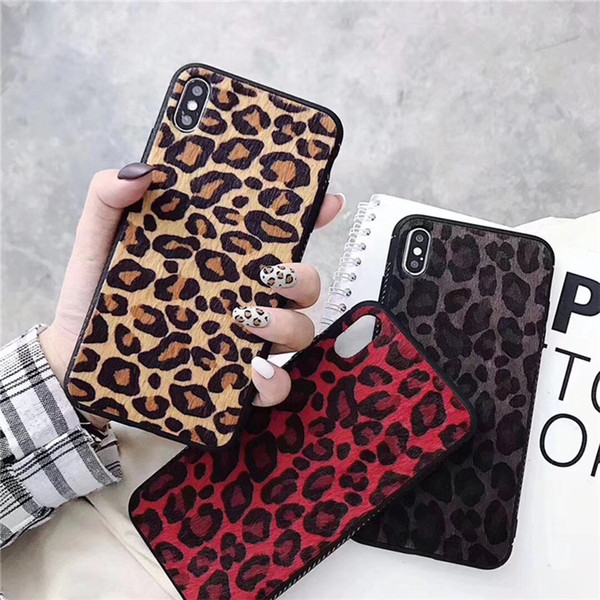 The Cute Plush Leopard Print Anti-Fall Phone Case For iPhone X XS XS MAX,Fashion Fully Case For iPhone 6 7 8/plus