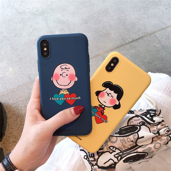 The Cartoon Lovely Couple Silicon Anti-fall Phone Case For iPhone X XS XS MAX,Soft Shell For iPhone 6 7 8/plus