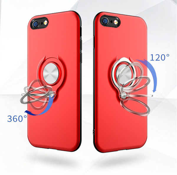 Vehicle-Mounted Stealth Magnet Attraction Ring Holder Cradle Phone Case For iPhone X XS MAX,Anti - Fall Shell For iPhone 6 7 8/PLUS