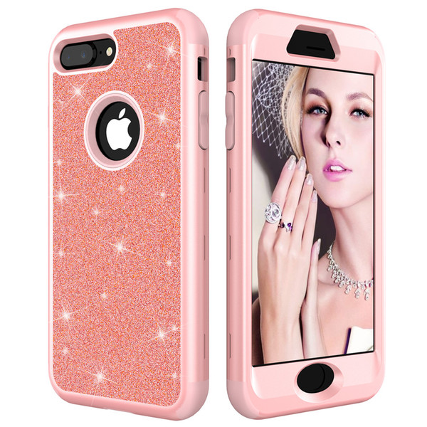 For Iphone 8 plus Case Luxury Glitter Phone Case Heavy Duty Hybrid Full-Body Protective Cover iPhone Case For iPhone 8 8plus