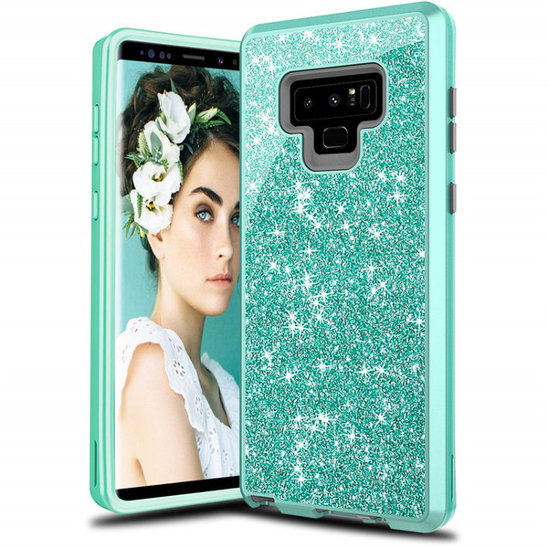 For Samsung Note 9 Case Luxury Women Bling Glitter Cover Heavy Duty Hybrid Full-Body Protective Cover Defender Case For Samsung S9 S9plus