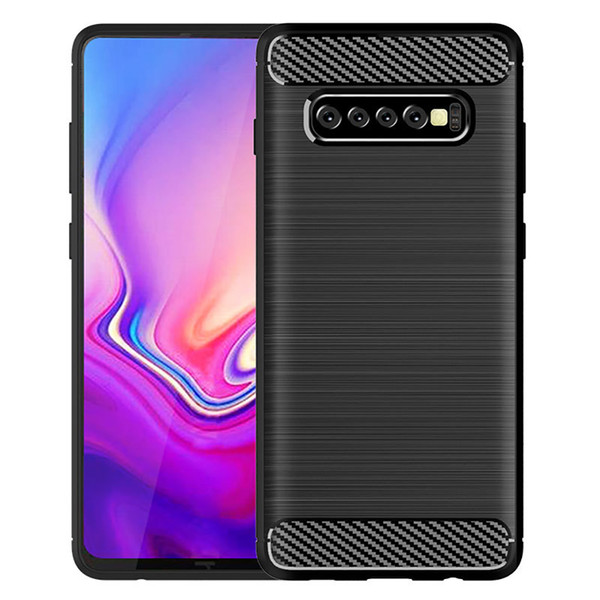 For Samsung Galaxy S10 Case Slim Carbon Fiber Soft TPU Shock Absorption Flexible Protective Case Cover for Samsung Galaxy S10 Plus S10 E