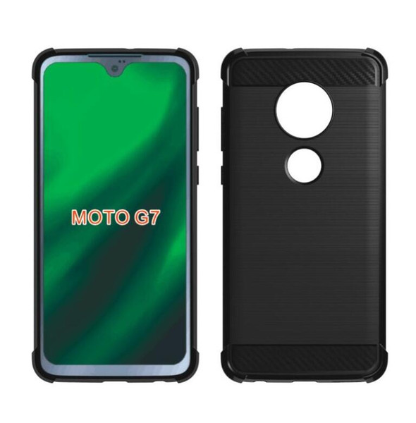 For Motorola One Vision Moto G7 Plus G7 Power G7 Play Case Slim Armor Hybrid Silicon Carbon Fiber Soft TPU Gel Skin Shell Phone Cover