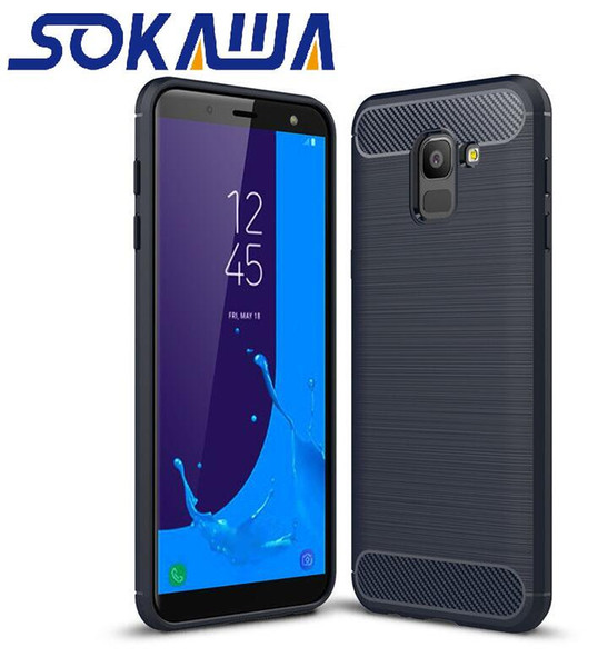 For Samsung Galaxy J4 & Galaxy J6 & Galaxy J8 Case Soft Gel Slim Hybrid Armor TPU Skin Carbon Fiber Silicon Shell Cover