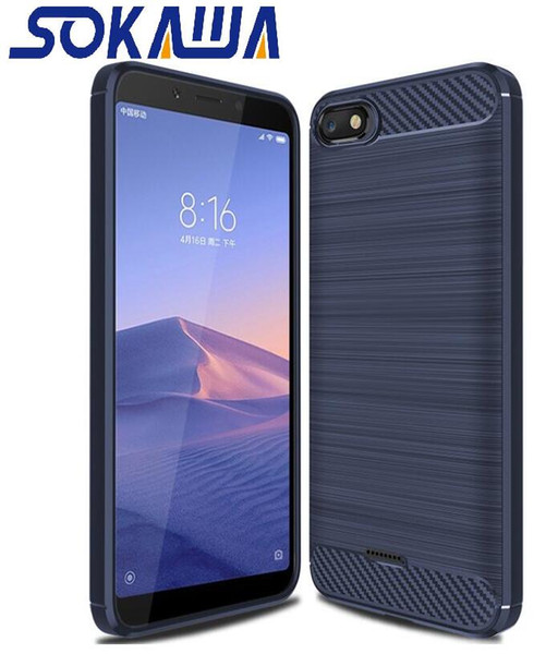 For Xiaomi Redmi 6A & Redmi 6 Pro Case armor carbon fiber Soft TPU Back Skin Gel Silicon Protective Shell Cover