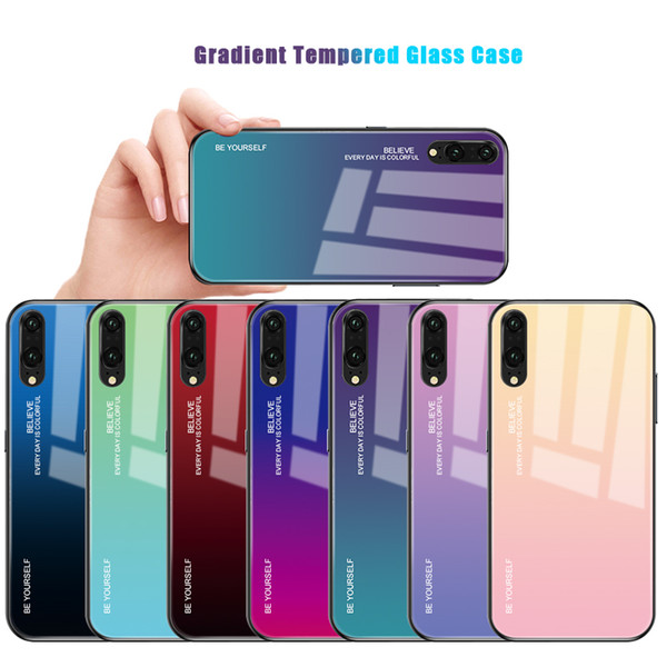 For Huawei P20 Pro/P20 Lite/Mate 20 Pro 20 Lite/Honor 10 Lite & Huawei P Smart 2019 /Honor Magic 2 Tempered Glass Case Colorful phone cover