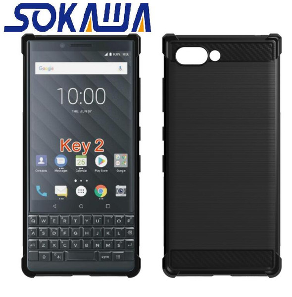 For Blackberry Key2 Key 2 Case Soft TPU Gel Skin Protection Silicon Carbon Fiber Shell Cover