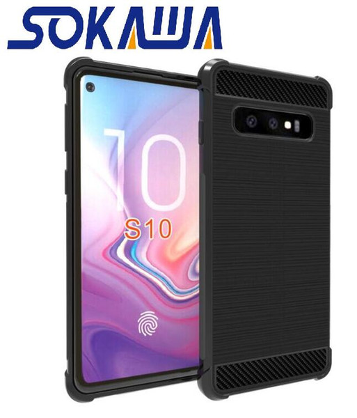 For Samsung Galaxy S10 Plus S10e S10 5G M10 M20 M30 A10 A40 A30 A50 Case Carbon Fiber Rubber Soft Gel TPU Skin Phone Back Silicon Cover