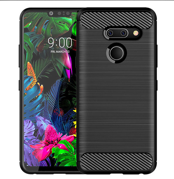 For LG G8 ThinQ G8s V30 V35 V40 V50 K30 K11 Plus Stylo 4 Aristo 2 Case Carbon Fiber Brushed Soft Gel TPU Skin Phone Back Silicon Cover