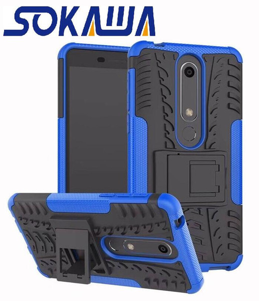 For Nokia 6.1 3.1 Plus 2.1 5.1 Plus 8.1 7.1 Case Soft TPU+PC Hybrid Armor Silicon Protection Soft Rubber Kickstand Hard Shell Case