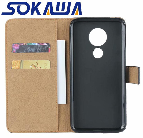 For Motorola G7 Plus & Moto G7 Power Genuine Leather Wallet Case Protection Book Stand Card Shell Phone Cover