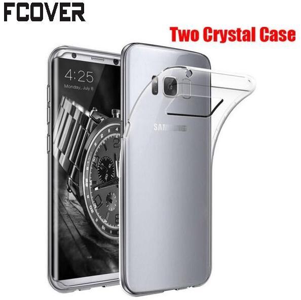 Transparent Silicon 360 Full Body Protective Soft TPU Gel Skin Cover For Samsung Galaxy S8 plus S6 S7 edge Front + Back Two Crystal Case