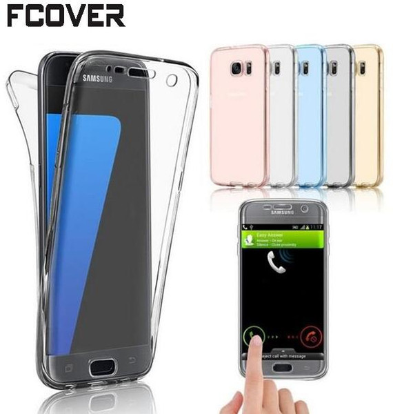 Transparent 360 Full Protective Soft TPU Gel Skin Cover For Samsung Galaxy S5 J3 J5 J7 2016 A3 A5 A7 2016 Front + Back Two Crystal Case