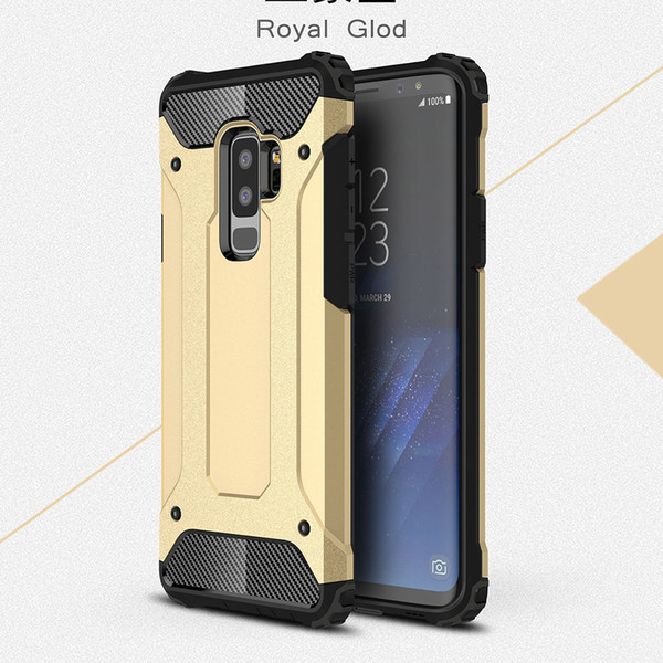 Slim Armor For Samsung Galaxy S9 Plus Case Hybrid Tough Carbon Fiber Shockproof Hard Back Cover