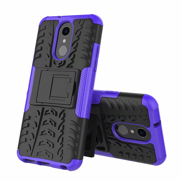 For LG Q7 & LG Q6 Case Hybrid TPU Armor Silicon Rubber Kickstand Protector back Hard cover