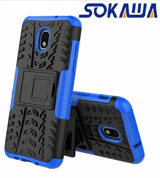 For Samsung Galaxy J7 2018 & Galaxy J3 2018 Case Hybrid TPU Armor Silicon Rubber Kickstand Protector back Hard cover