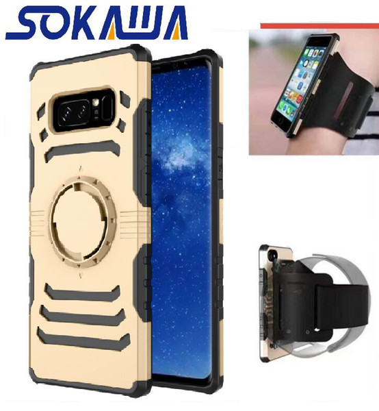 Rotating For Samsung Galaxy Note 8/Galaxy S8 Plus/Galaxy S9 Plus Armband Case Running Sport Wrist Bag Holder Protective Hard Shell Cover