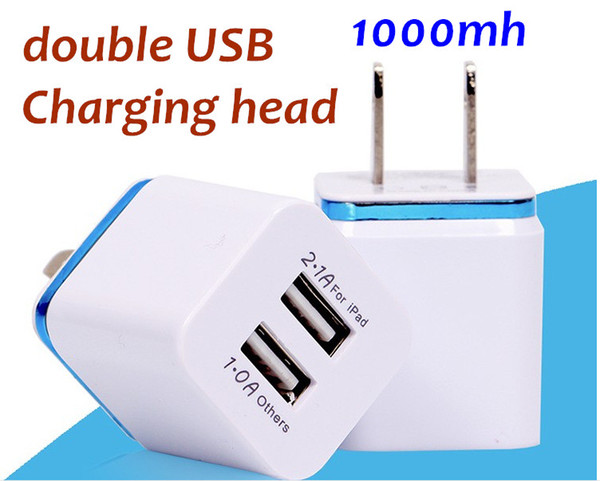 2019 For Samsung S8 Note 8 Dual USB Wall Charger 5V 2.1A 1A Metal Travel Adapter US EU plug AC Power Adapter