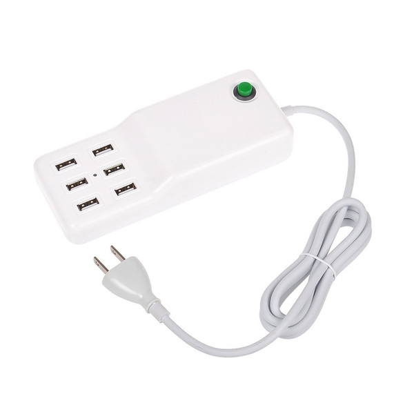 60W 6 USB Ports Wall Charger USB Travel Power Adapter with US Plug for Mobile MID Bluetooth Speaker