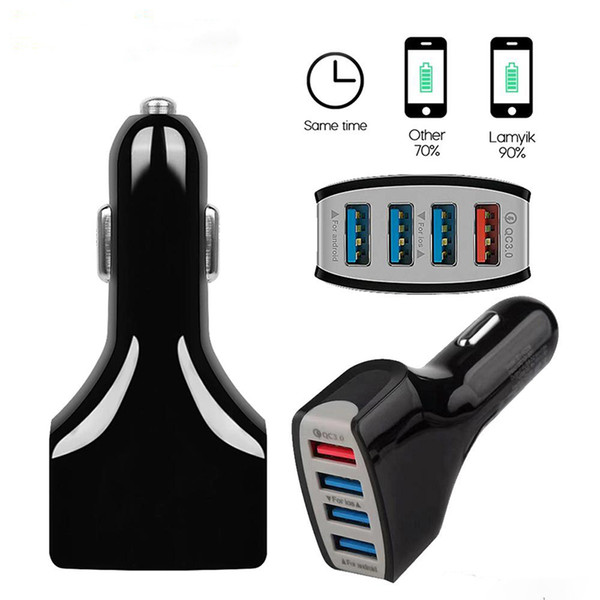 QC3.0 Quick Charge Car Charger Quick Charge 4 port QC3.0 USB Car Phone Charger adapter For Samsung A8 A9 A10 LG Huawei