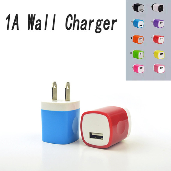 Single USB Wall Charger Home Travel Adapter Mini USB charging 5V 1A US Plug Finger Charging For Samsung note9 Iphone XS MAX Smartphone