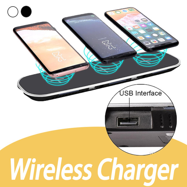 3 in 1 12V/3A For Iphone X 8 plus QI Wireless charger wireless charging iPad with 2USB charger Adapter For Samsung Galaxy S7 Edge S8 Plus S9