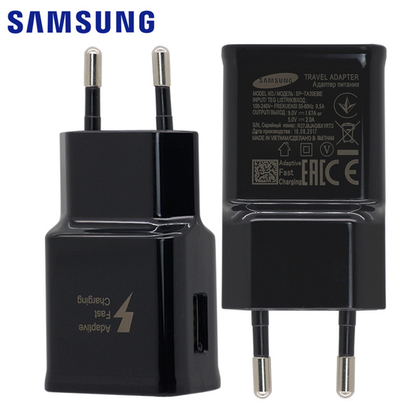 SAMSUNG Original Fast Wall Charger US EU Plug for Galaxy S6 S7 edge Note 4 5 Adaptive Fast Charge 9V 1.67A USB Micro Cable 1.5m