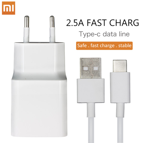 XIAOMI Original Charger EU Plug QC3.0 Fast Adapter 5V 2.5A/9V 2A,Type C Cable For Mi 6 A1 pro 4X 5X 5C 5S plus Note 2 3