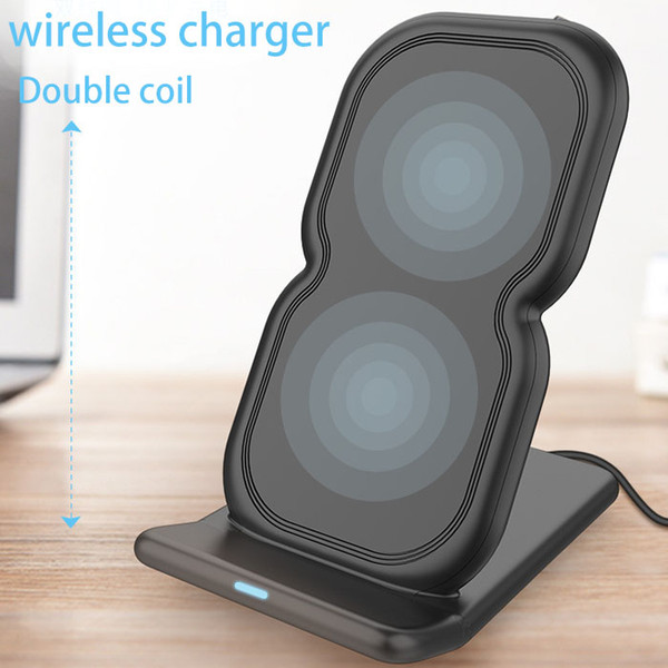 for Vertical fast charge wireless charger iphone8X plus word wireless dual coil fast charge board S8 note8 desktop wireless charging