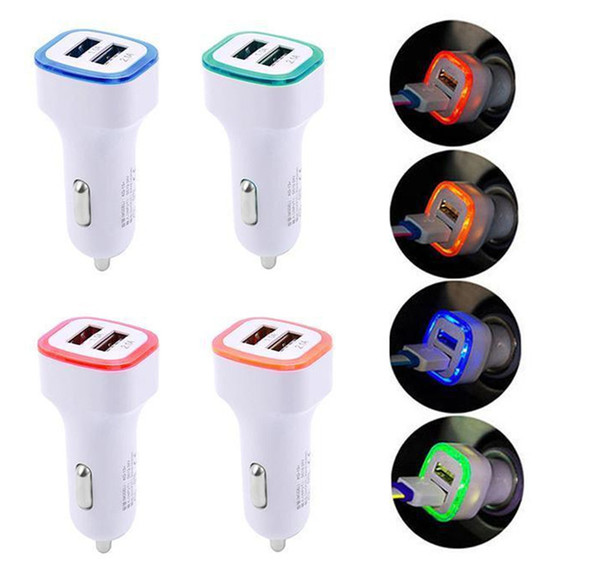 5V 2.1A Dual USB Ports Led Light Car Charger Adapter Universal Charing Adapter for Cell phone