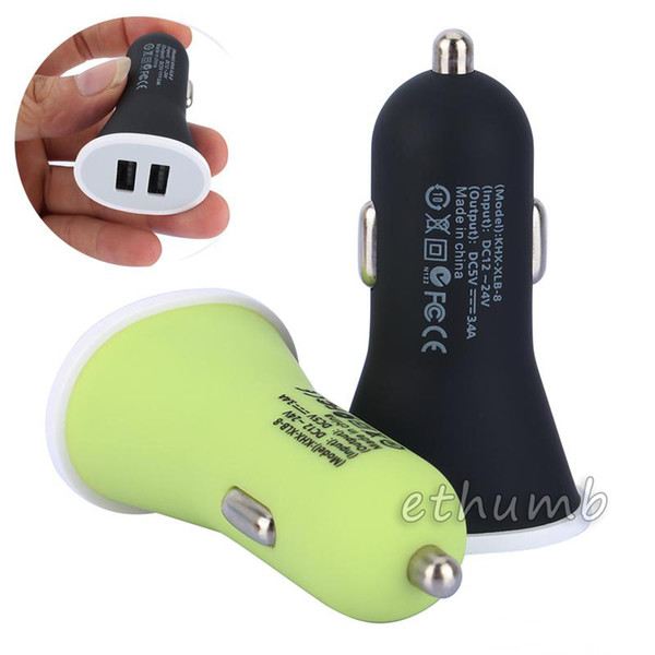 Car Charger Universal matte 2.1A Dual USB Car Charger 2 Port Fast Charging Adapter For Iphone Ipad HTC Samsung smartphone