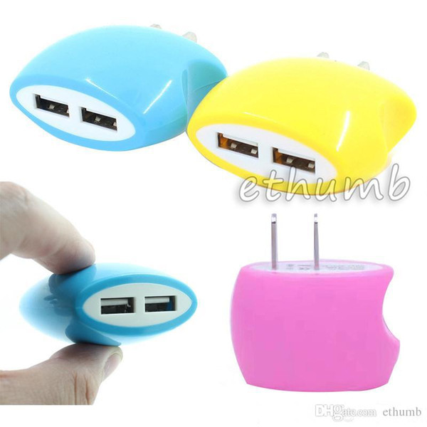 Usb wall charger dual usb port wall chargers 1.2A AC Adapter for iphone 7 Samsung Galaxy S7 LG Xiaomi cell phone ipad